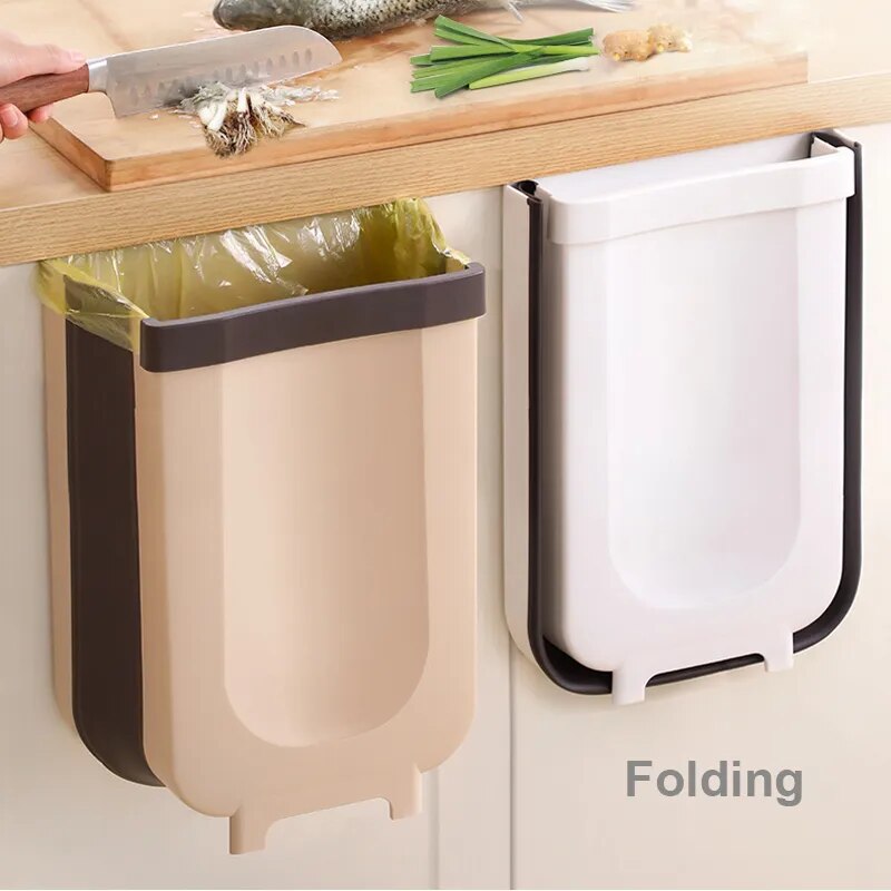 Foldable kitchen trash can