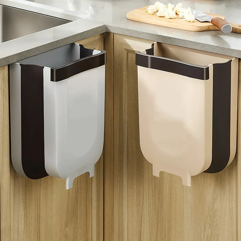 Foldable kitchen trash can