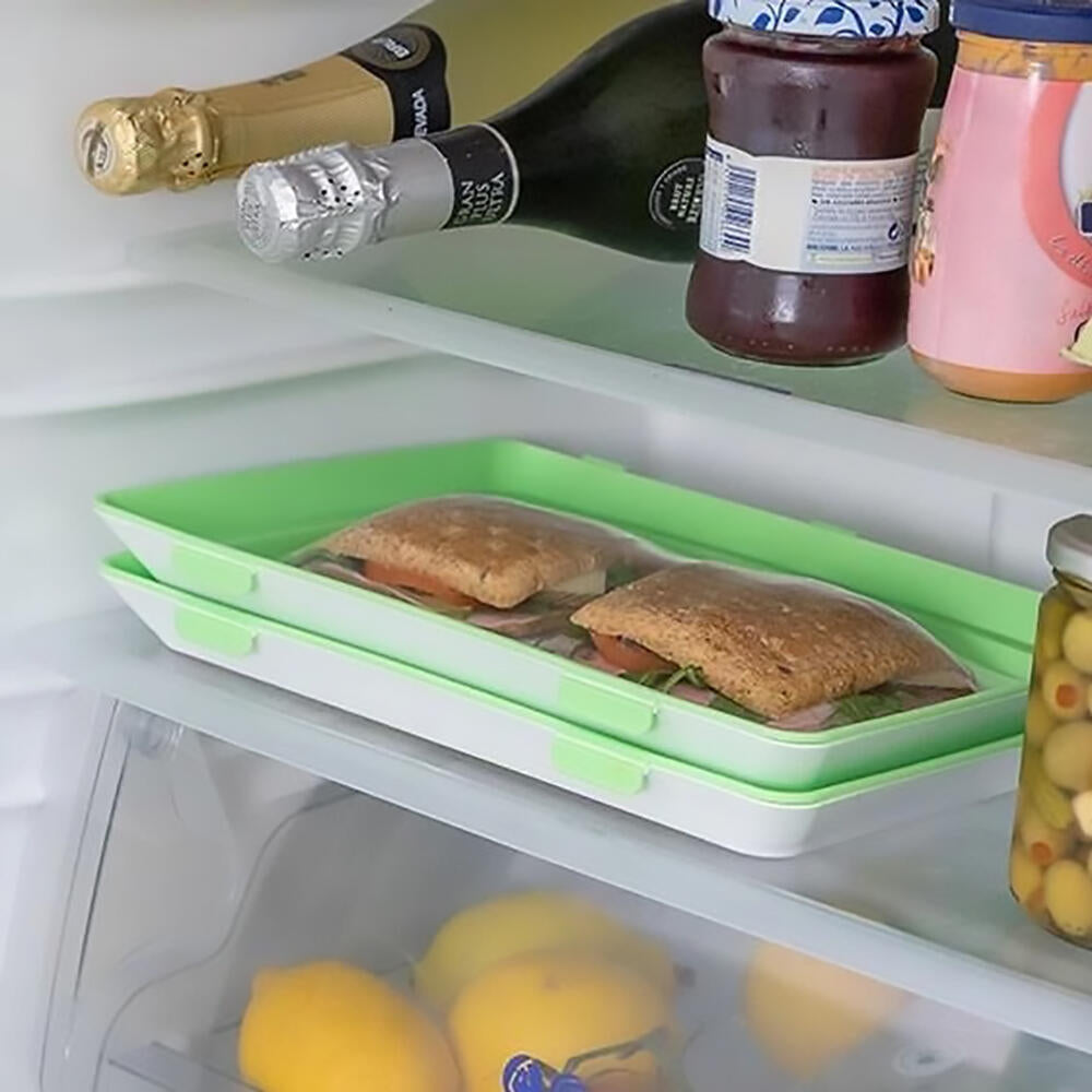 Pack bandejas de envasado semi vacío apilable conservación de alimentos