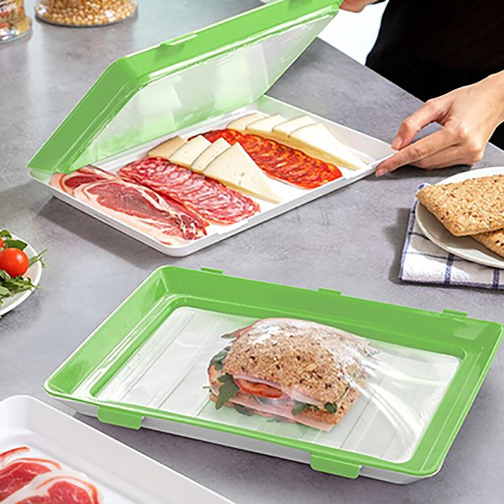 Pack bandejas de envasado semi vacío apilable conservación de alimentos