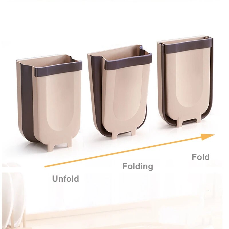 Foldable kitchen trash can