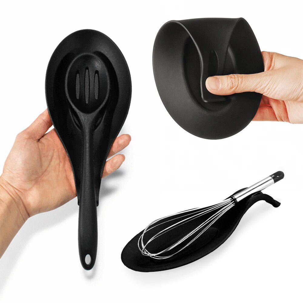 Silicone kitchen spoon holder