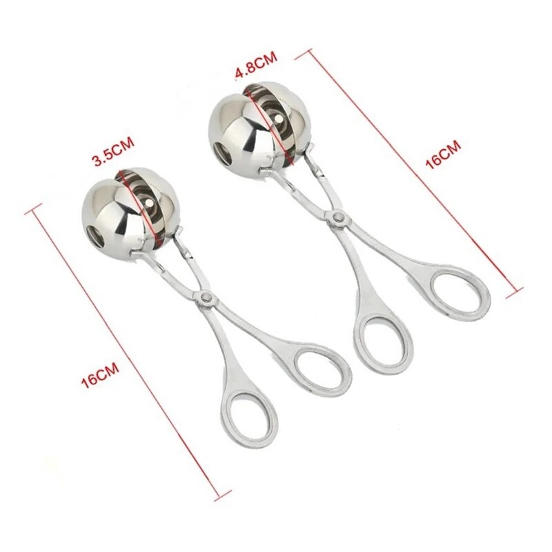 Stainless steel meatball tongs