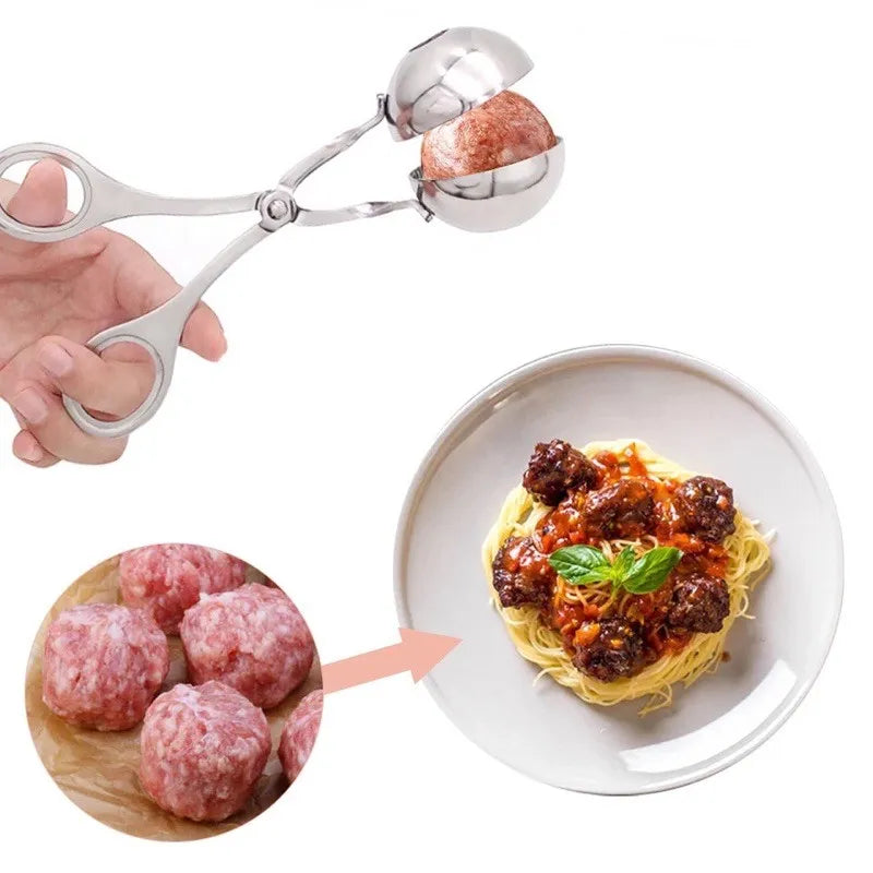 Stainless steel meatball tongs