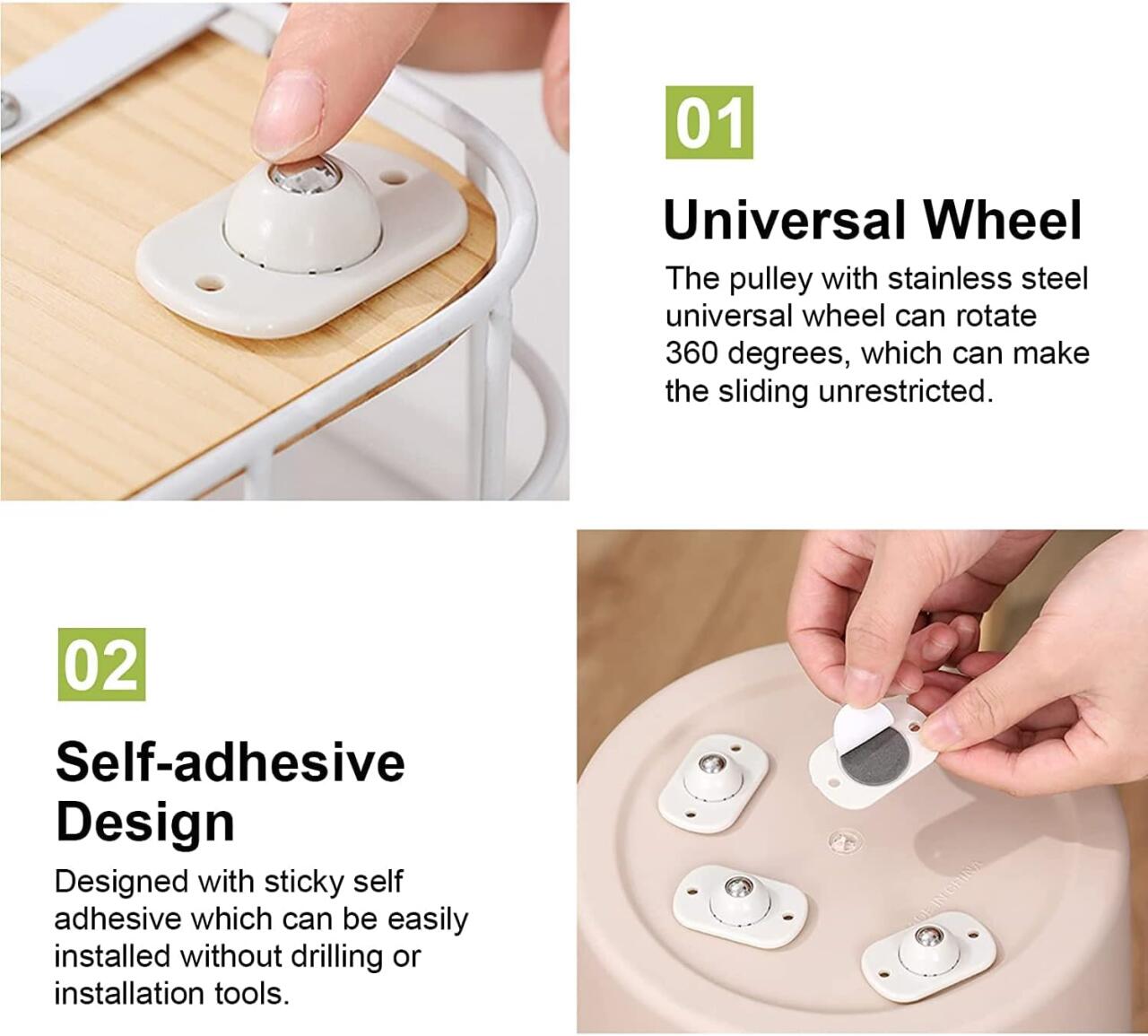 Ruedas adhesivas universales 4PCS